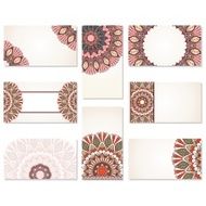 Set of ornamental business cards N4