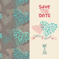 Save the date card with fireworks