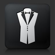 Black Square Button with Groom Suit Icon N2