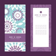 Vector purple and blue floral abstract vertical frame pattern invitation