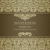 Baroque invitation dull gold