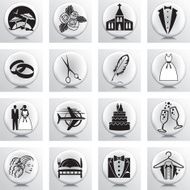 Round Icon Set Wedding And Marriage N2