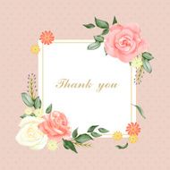 romantic floral thank you card