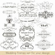 Set of vector calligraphic elements and page decorations