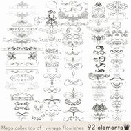 Set of vector calligraphic elements and page decorations N2