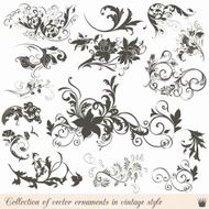 Set of vector calligraphic elements and page decorations N4