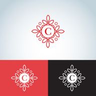 C letter monogram logotype template logo badge vector illustration