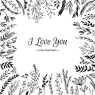 Hand Drawn vector vintage illustration - I Love You card N2