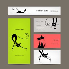 Business cards with black cats for your design