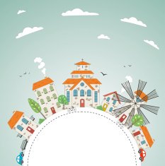 Old city theme background vector N2