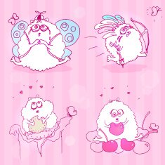 Set of pretty hamsters