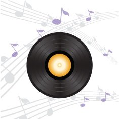 vinyl record with orange label
