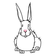 Hand drawn vector bunny