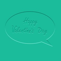 Speech bubble Flat design Happy Valentines Day card N2