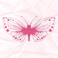 Butterfly-blot on crumpled paper