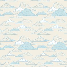 Clouds seamless pattern hand-drawn illustration N3