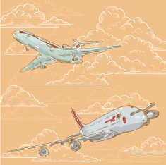 Airplanes and clouds card N2