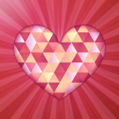 Red diamond triangles texture shining heart