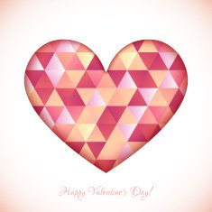 Red diamond triangles texture vector heart