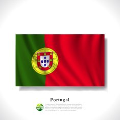 Portugal waving flag isolated against white background vector illustration N2