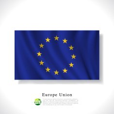 European waving flag isolated against white background vector illustration N2