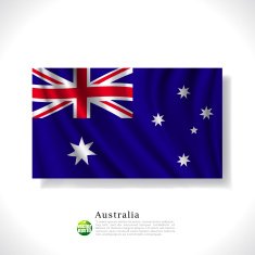 Australia waving flag isolated against white background vector illustration N2