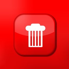 Vector red bin icon Eps10 Easy to edit