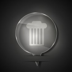 Vector glass bin icon on gray background Eps 10