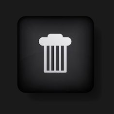 Vector bin icon on black Eps10