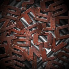 Rusty Metal Letters Background N2