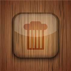 Vector wooden app icon Eps10 N28