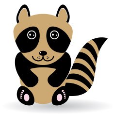 Funny raccoon on white background vector