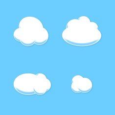 Comic Cloud Set Cartoon Style Vector