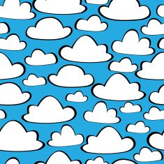 white clouds seamless pattern
