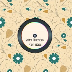 Vinyl record in the envelope vector illustration