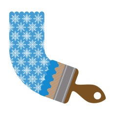Illustration brush draws a pattern of snowflakes