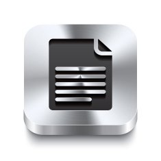 Square metal button perspektive - page curl icon