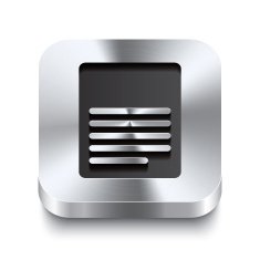 Square metal button perspektive - page icon