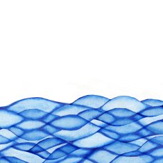 Watercolor waves sea theme blue maritime frame