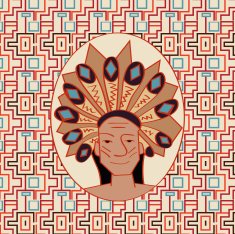 red indian on seamless pattern background N2