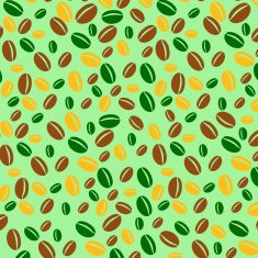 Coffee bean background with green yellow and brown color N2