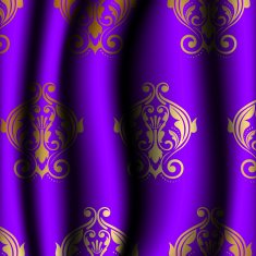 luxury purple material with gold pattern