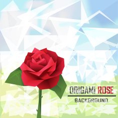 origami rose vector