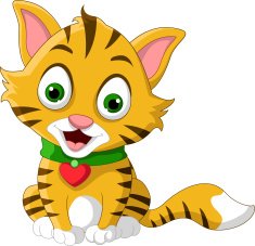 Cute cat wearing a red collar with love tag