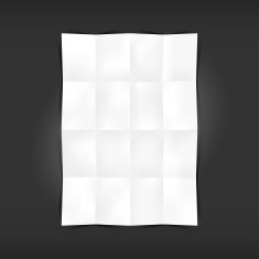 White blank folded A4 paper sheet on gray background