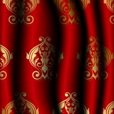 luxury red material with gold pattern