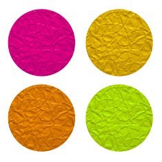Crumpled paper background circle stick on white