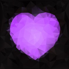Stylized heart shape made of triangles