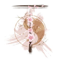 Letter T in asian style