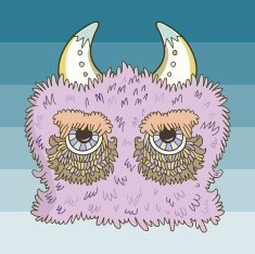 Fluffy monster with horns N2